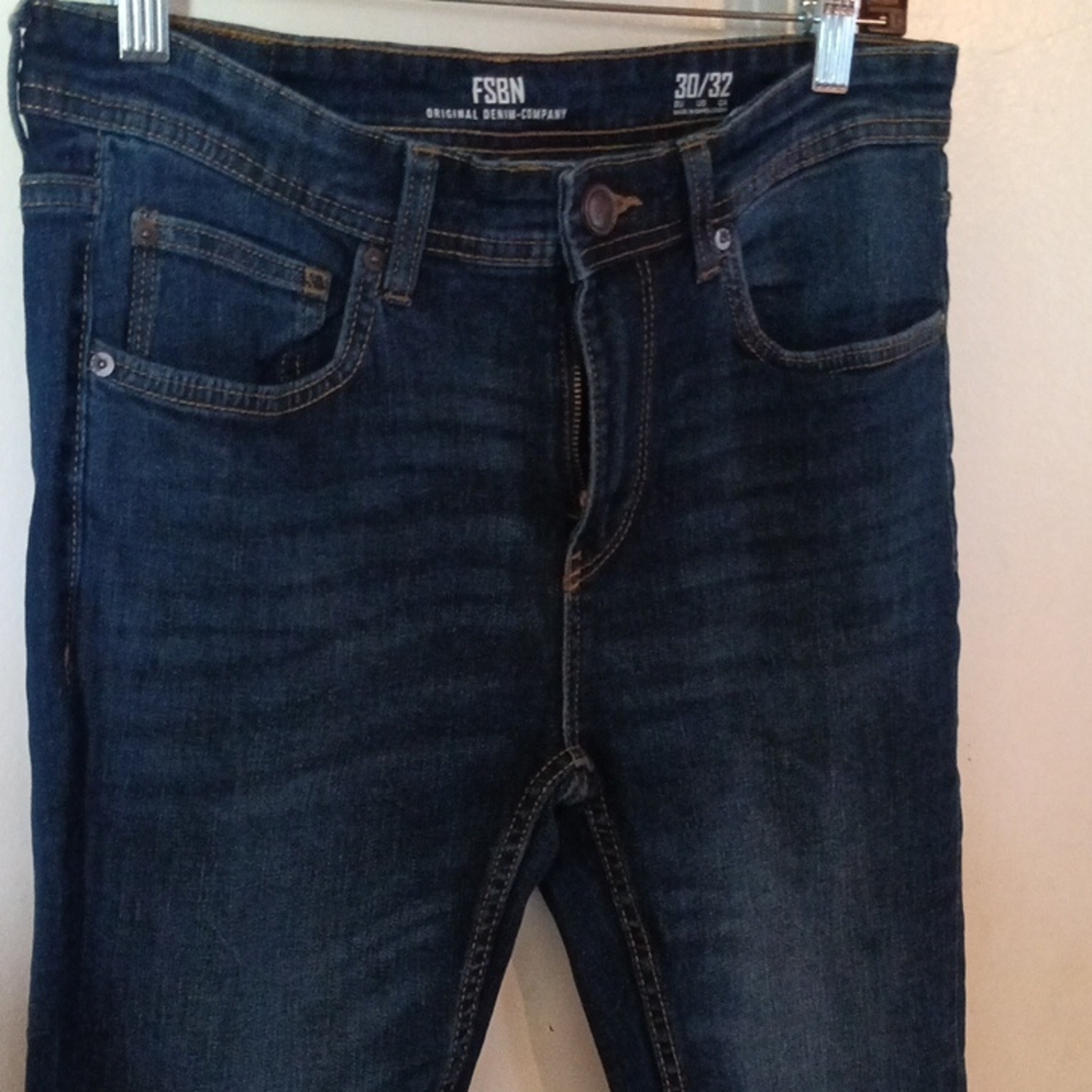 Blue Slim Jeans with Subtle Fading